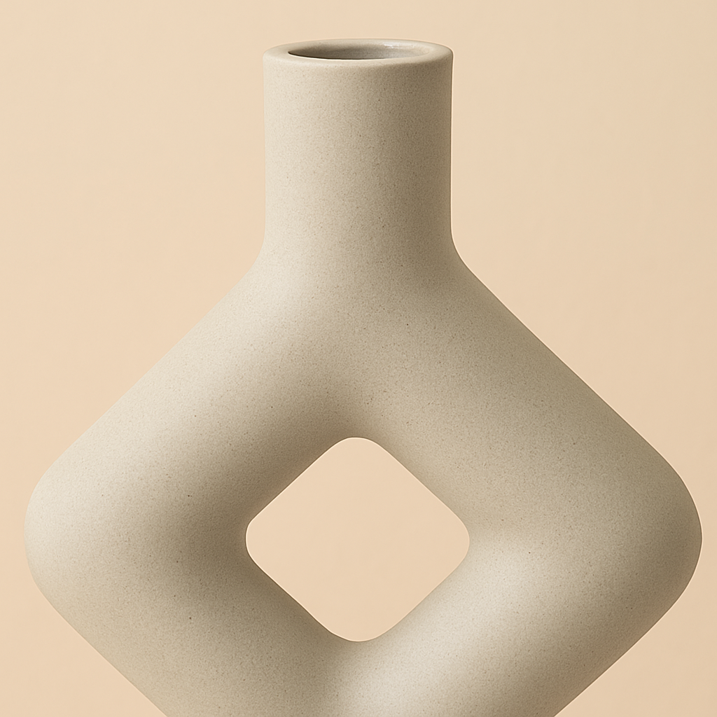 Vase Céramique Motifs Géométriques Ajourés-Déco Bohème